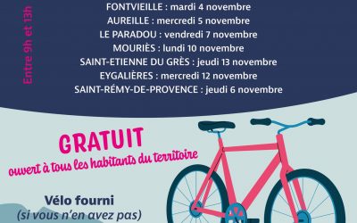 Ateliers vélo pour tout public en Novembre, dans les villages des Alpilles!